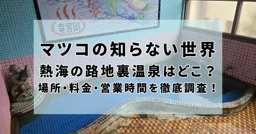 マツコの知らない世界｜熱海の路地裏温泉はどこ？場所・料金・営業時間を徹底調査！